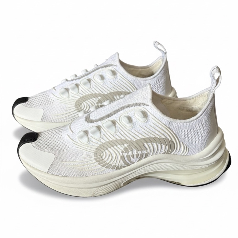 Women Gucci Run White and Cream Sneakers Size 36 Made in Italy